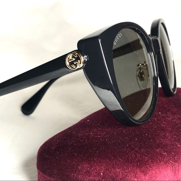 Gucci Accessories - SOLD - GUCCI GG0369S Gold LOGO Black Sunglasses